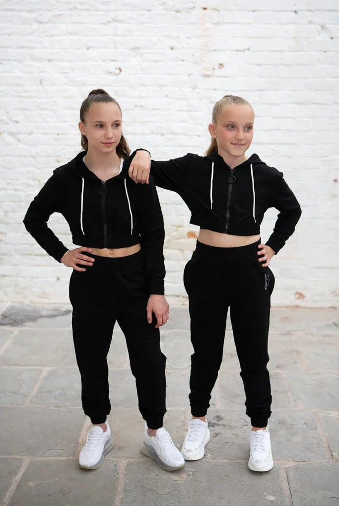 Ebony Black Sports Crop Jacket