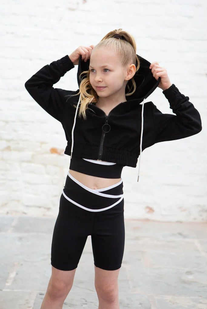 Ebony Black Sports Crop Jacket
