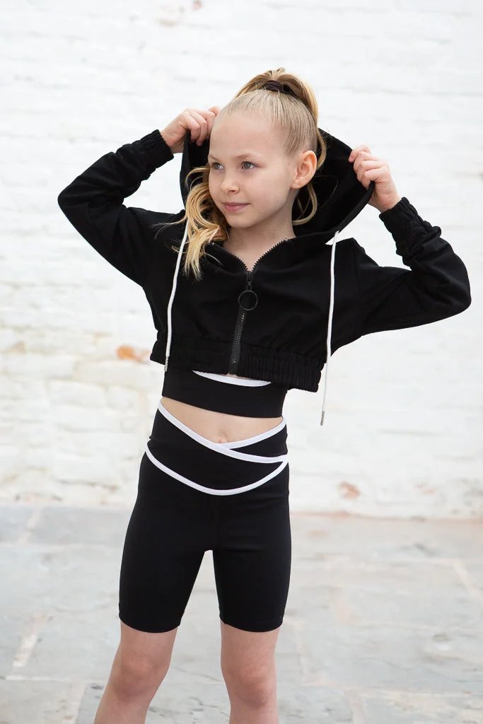 Ebony Black Sports Crop Jacket