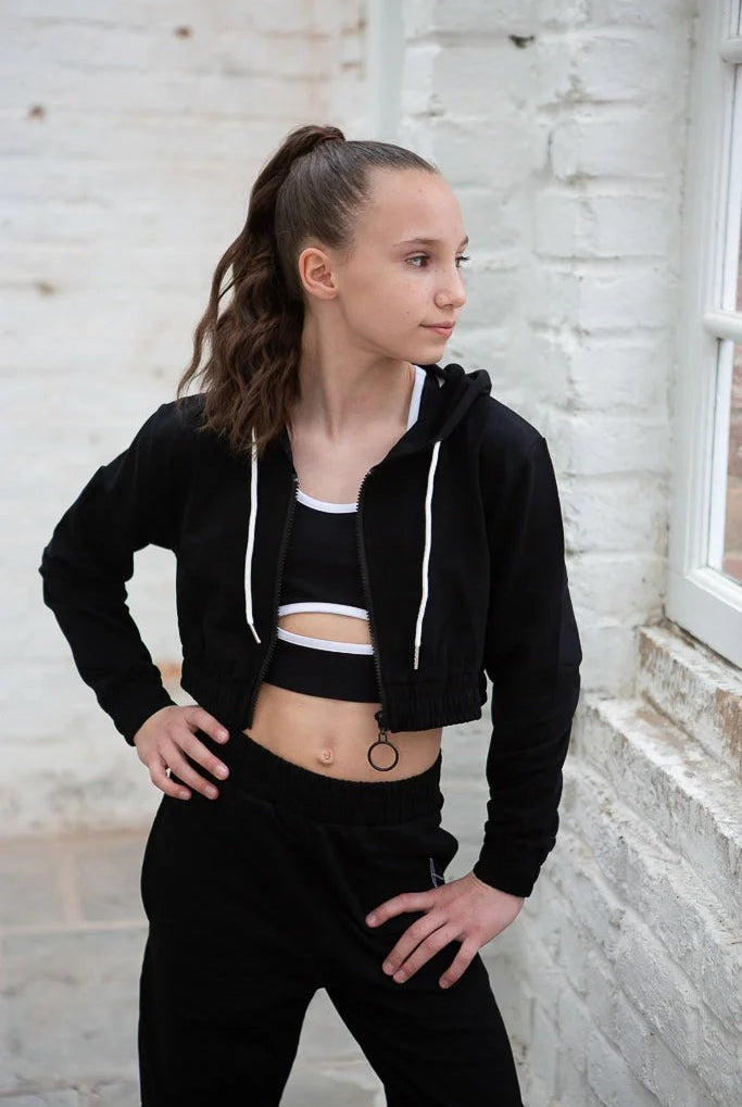 Ebony Black Sports Crop Jacket