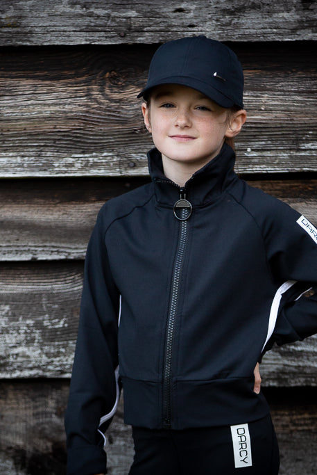 Lycra Tracksuit Jacket - Ebony Black