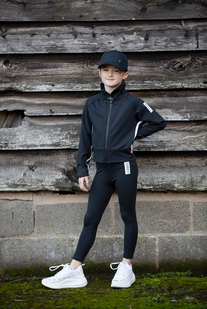 Lycra Tracksuit Jacket - Ebony Black