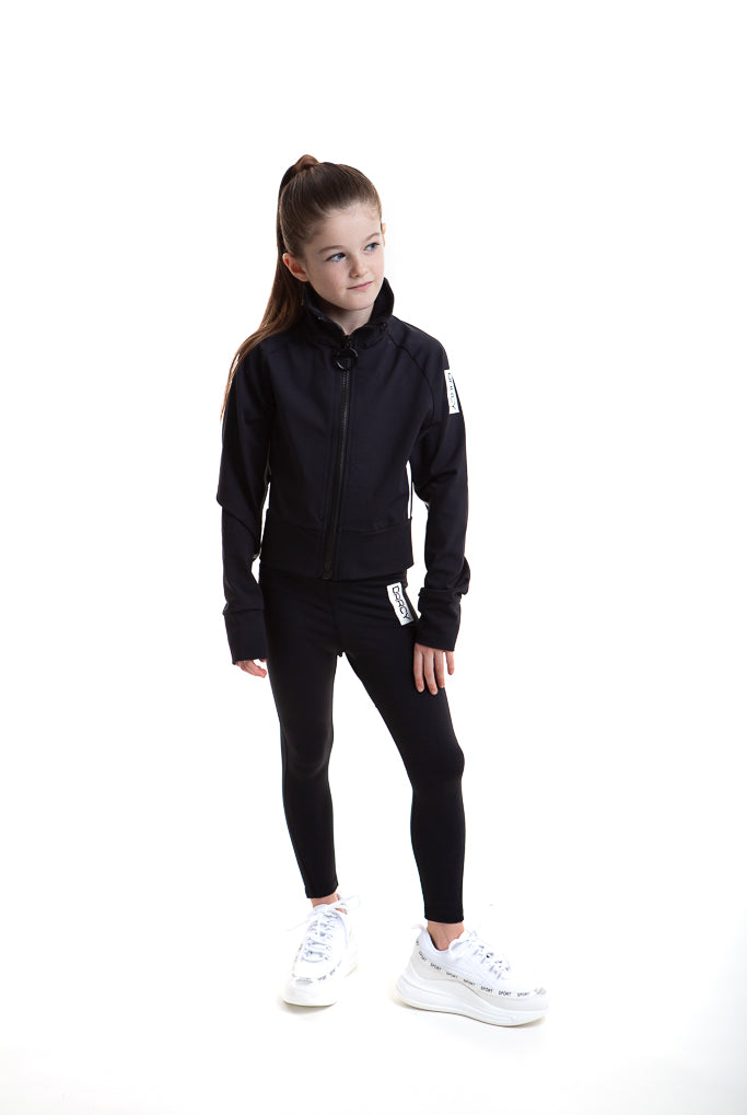 Lycra Tracksuit Jacket - Ebony Black