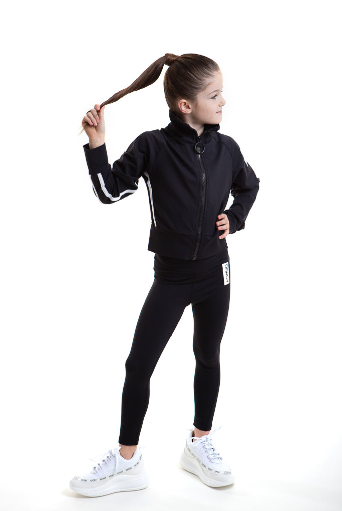 Lycra Tracksuit Jacket - Ebony Black
