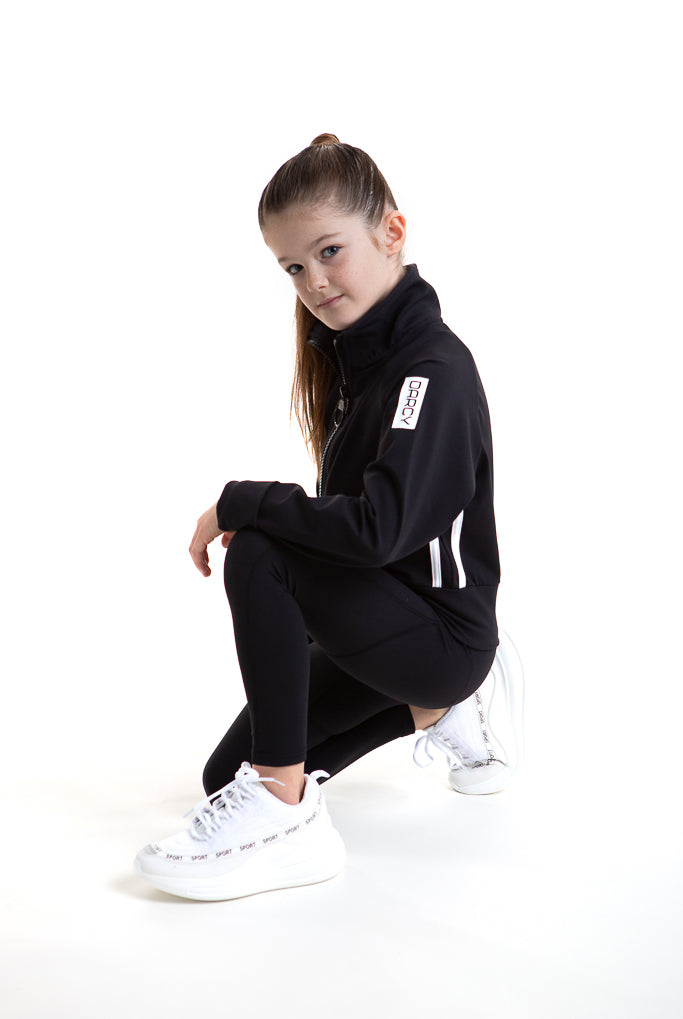 Lycra Tracksuit Jacket - Ebony Black