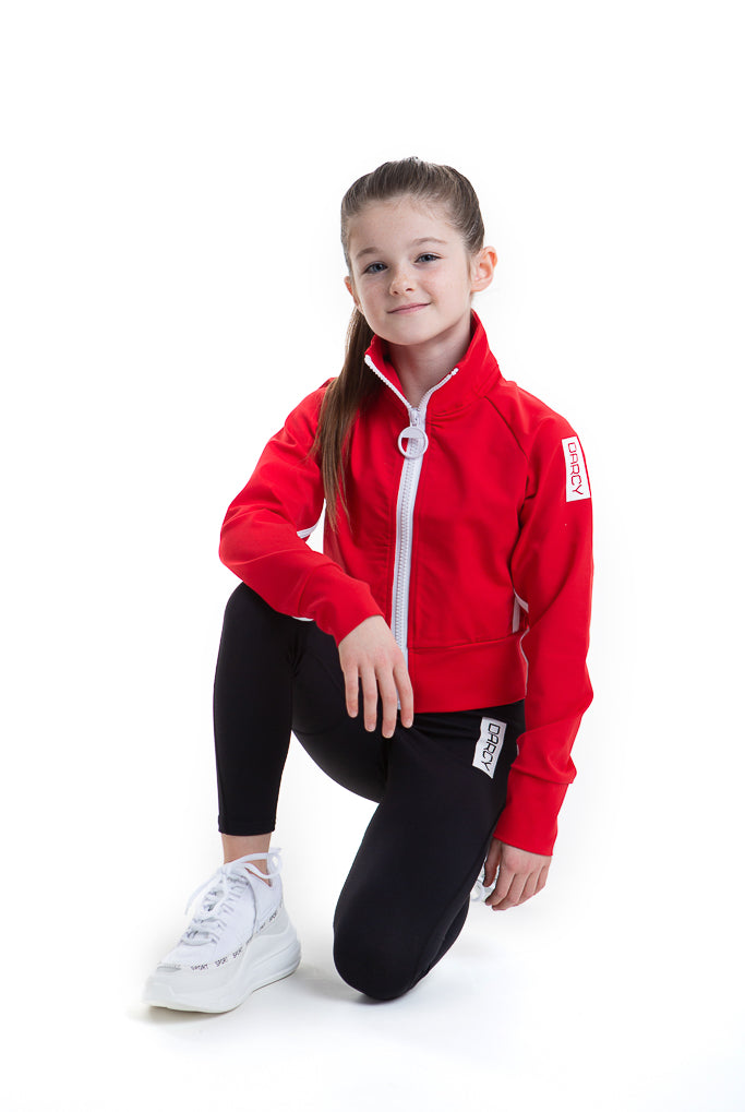 Lycra Tracksuit Jacket - Racing Red