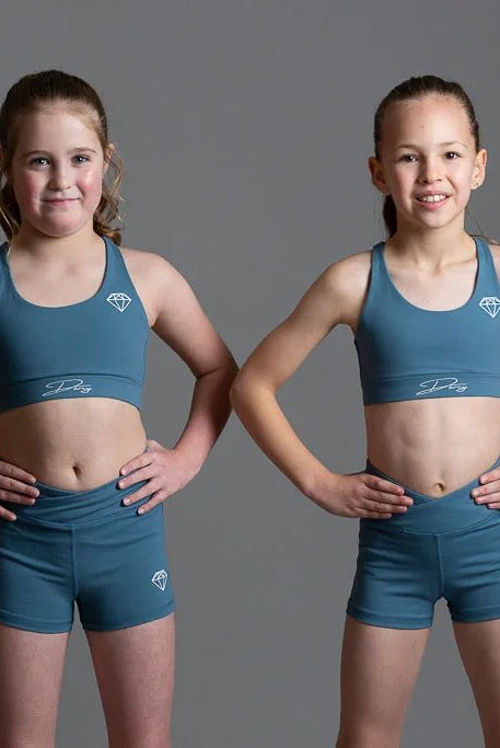 Misty Blue Sports Crop Top