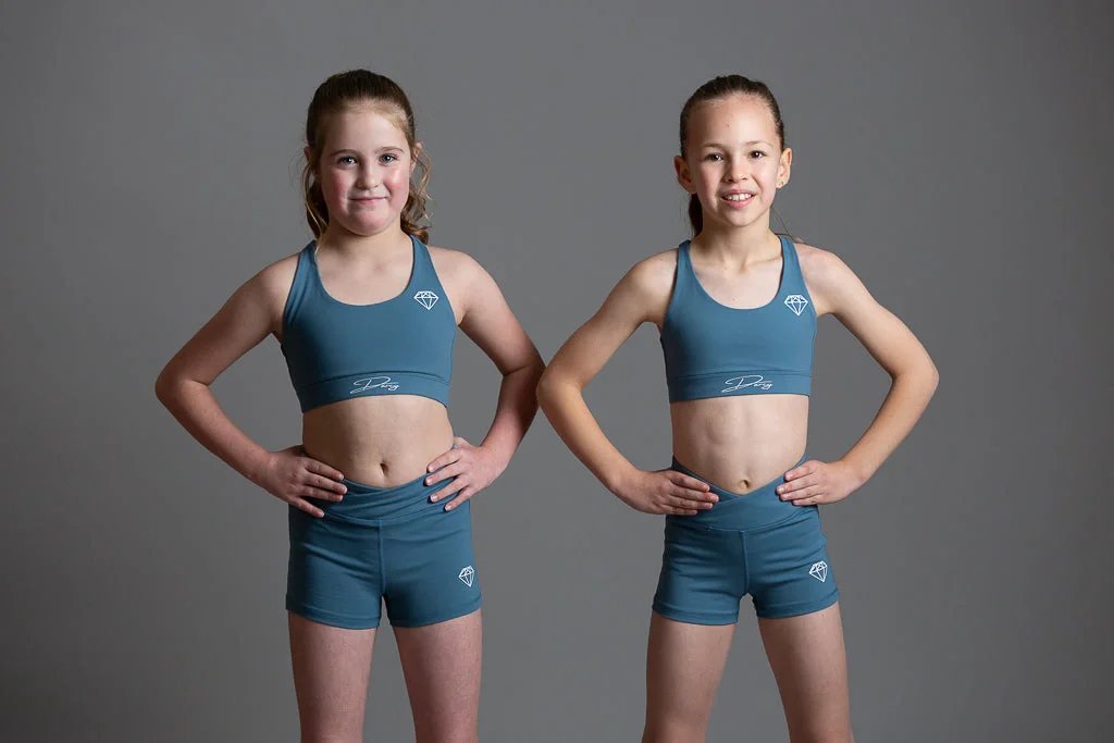 Misty Blue Sports Crop Top