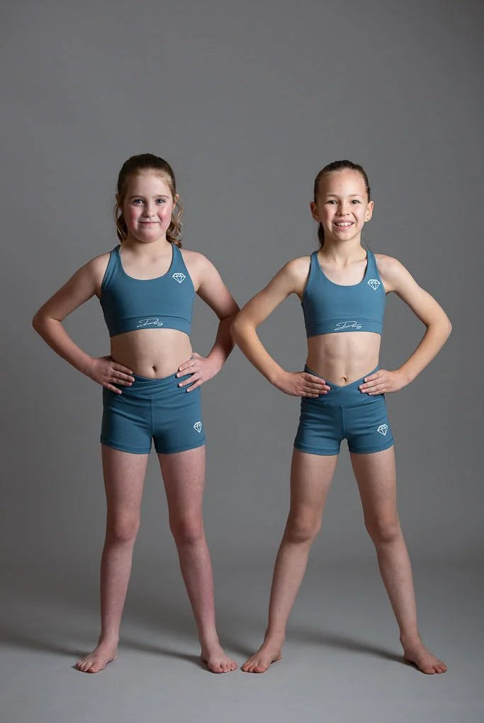 Misty Blue Sports Crop Top