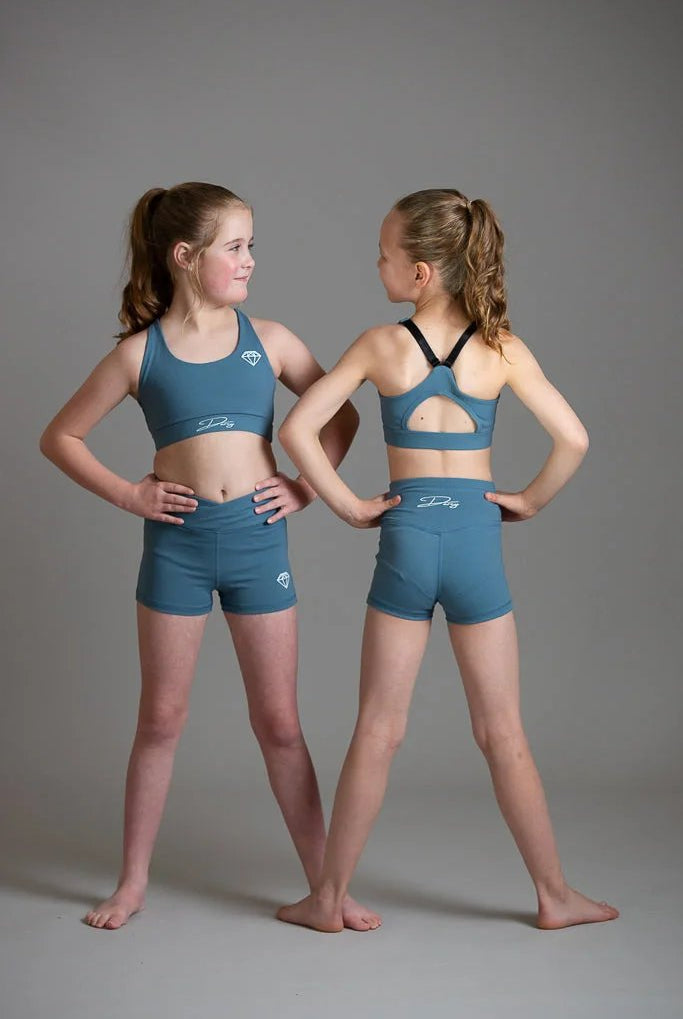 Misty Blue Sports Crop Top