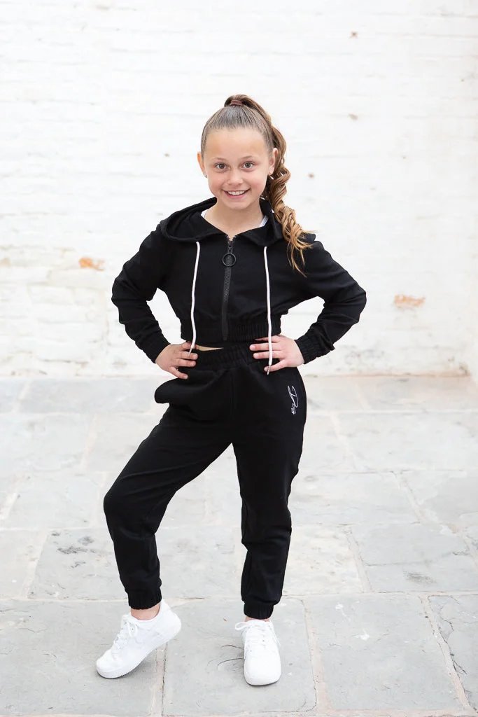 Ebony Black Sports Crop Jacket