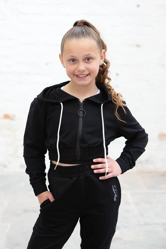 Ebony Black Sports Crop Jacket