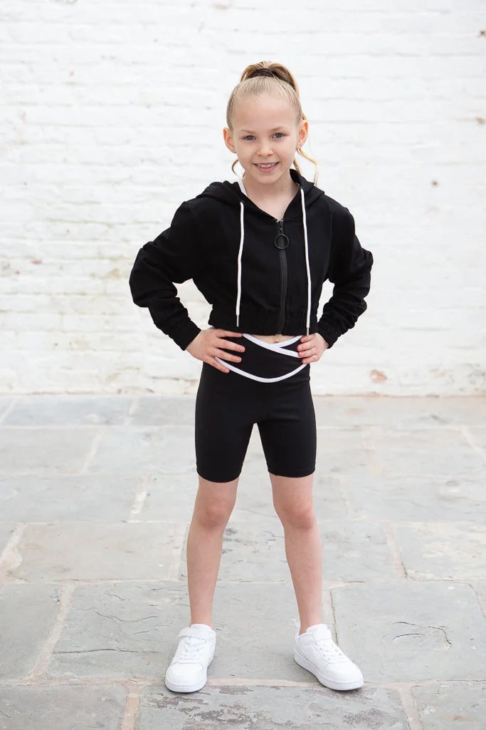 Ebony Black Sports Crop Jacket