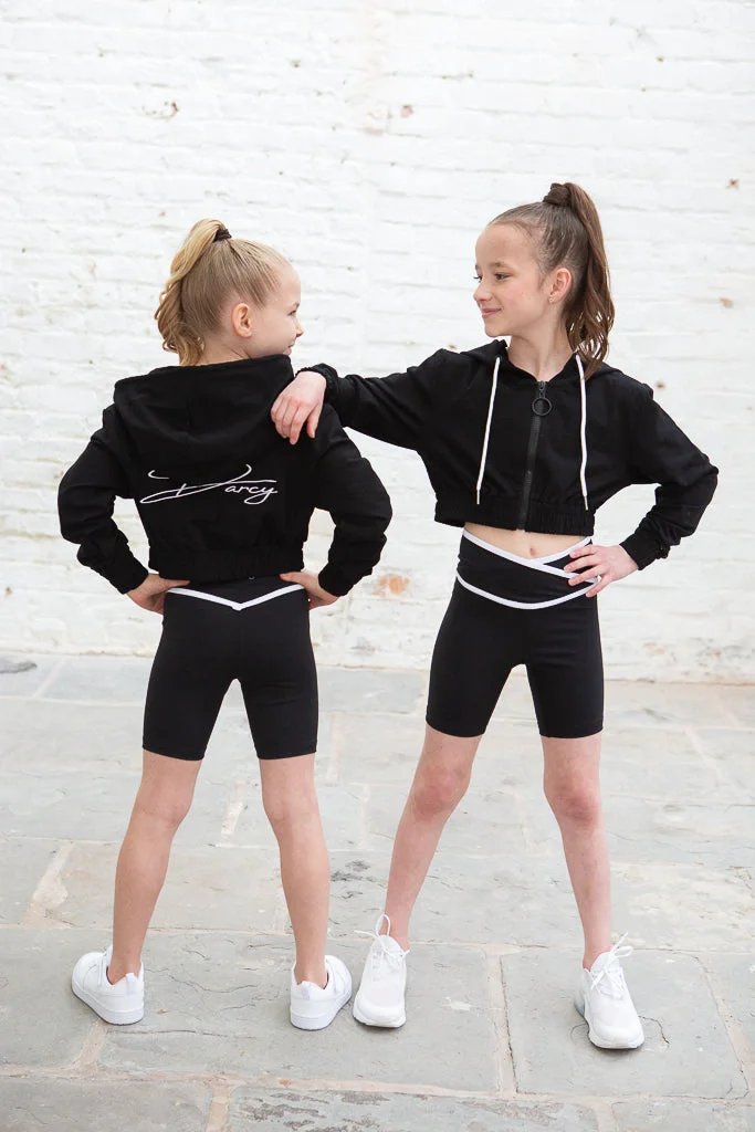 Ebony Black Sports Crop Jacket
