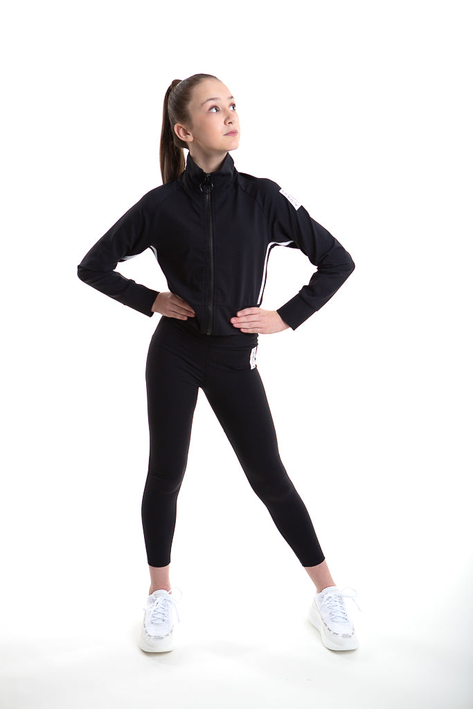Lycra Tracksuit Jacket - Ebony Black