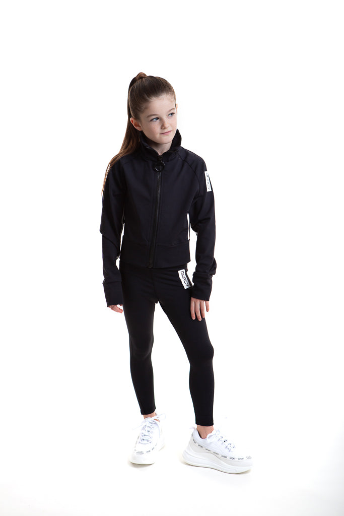 Lycra Tracksuit Jacket - Ebony Black