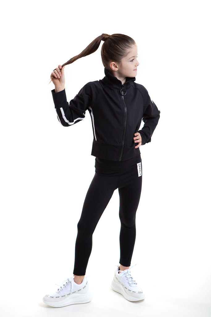 Lycra Tracksuit Jacket - Ebony Black