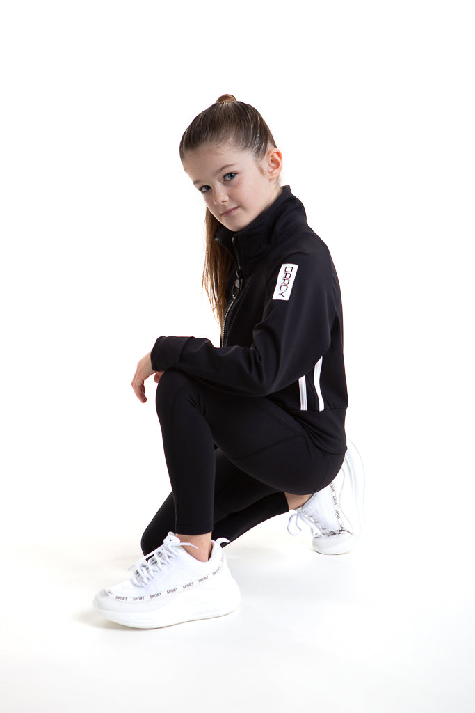 Lycra Tracksuit Jacket - Ebony Black