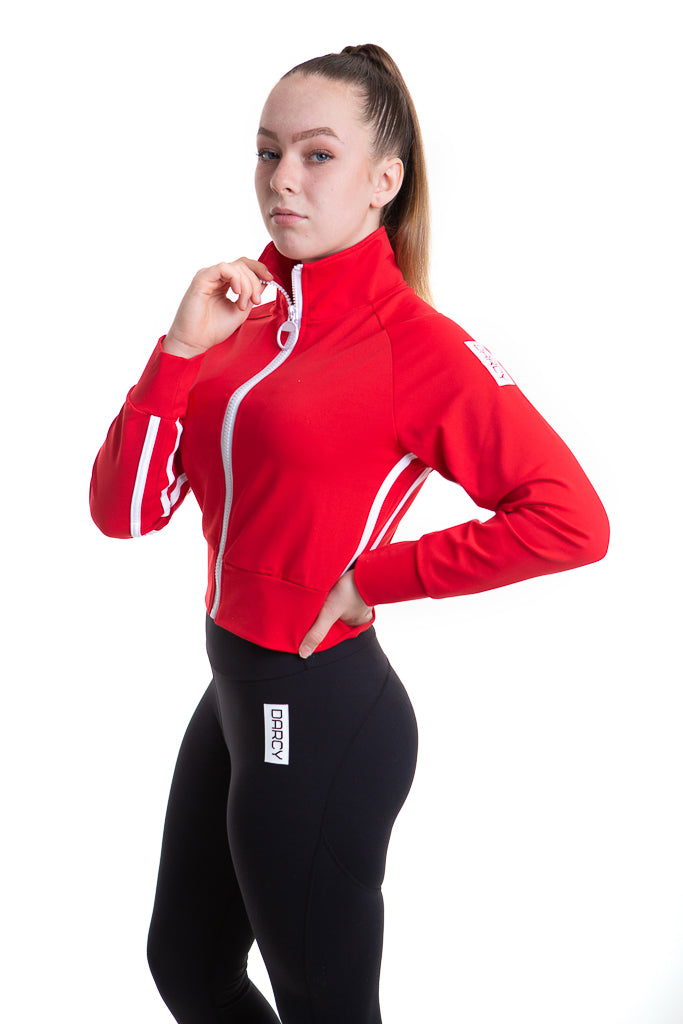 Lycra Tracksuit Jacket - Racing Red