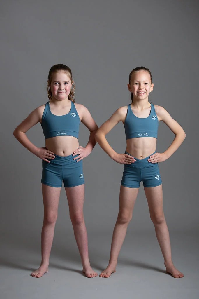 Misty Blue Sports Crop Top