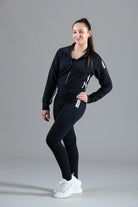 Lycra Tracksuit Jacket - Ebony Black